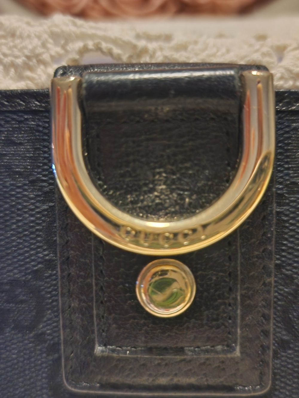 Gucci Black Leather Women's Wallet with Gold Hardware And COA